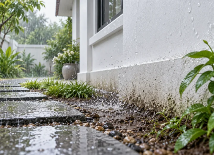 คราบฝนกระเด็นบนผนังบ้าน: สังเกตอะไรบ้างก่อนทาสีใหม่