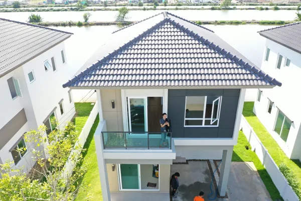 ภาพมุมสูงตัวอย่างบ้านที่เคยตรวจ 136